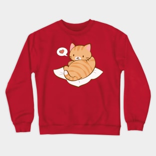 Kawaii Orange Tabby Kitty Cat Love Crewneck Sweatshirt